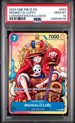 2024 ONE PIECE PROMOS CONVENTION EXCLUSIVE #043 MONKEY D. LUFFY PSA 10 - Image 1