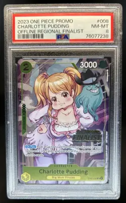2024 One Piece Two Legends Charlotte Pudding Leader #OP08-058 PSA 8 - Image 1