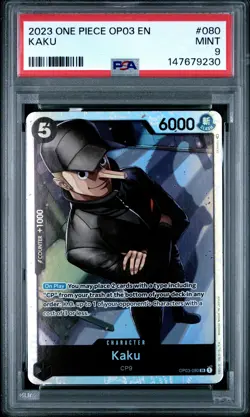 2023 ONE PIECE OP03-PILLARS OF STRENGTH #080 KAKU PSA 9 - Image 1