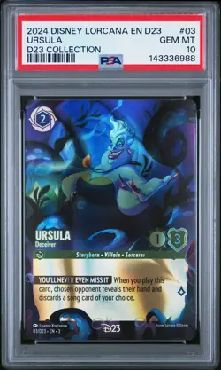 2024 DISNEY LORCANA EN D23-D23 EXPO PROMO #03 URSULA DECEIVER PSA 10 - Image 1