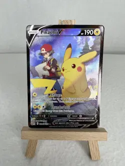 Pikachu V TG16/TG30 Lost Origin Trainer Gallery Holo Full Art Card NM Condition - Image 1