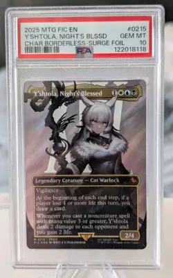 2025 MTG FINAL FANTASY COMMANDER SURGE #0215 Y'SHTOLA, NIGHT'S BLESSED PSA 10 - Image 1