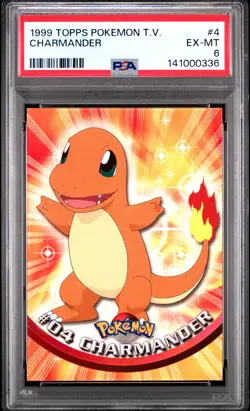 1999 TOPPS POKEMON TV #4 CHARMANDER PSA 6 - Image 1