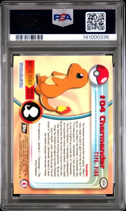 1999 TOPPS POKEMON TV #4 CHARMANDER PSA 6 - Image 2