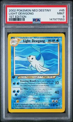 2002 POKEMON NEO DESTINY 1ST EDITION #45 LIGHT DEWGONG PSA 9 - Image 1