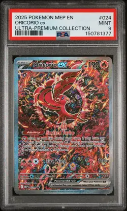 2025 POKEMON MEP EN-ME BLACK STAR PROMO #024 ORICORIO EX PSA 9 - Image 1