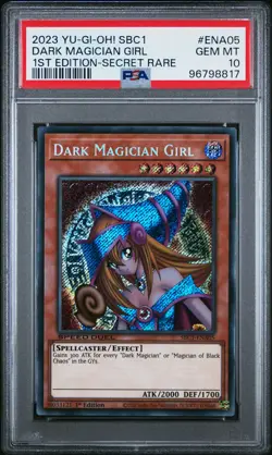 2023 YU-GI-OH! SBC1-SPEED DUEL STREETS OF BATTLE CITY DARK MAGICIAN GIRL PSA 10 - Image 1
