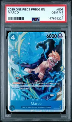 ONE PIECE PRB02-PREMIUM BOOSTER -ONE PIECE CARD THE BEST- VOL.2 MARCO PSA 10 - Image 1