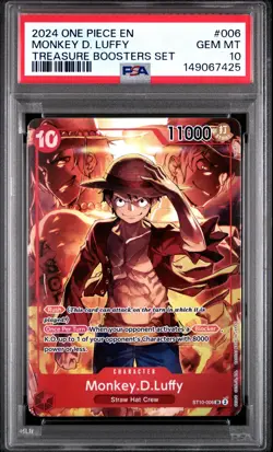 2024 ONE PIECE PROMOS TREASURE BOOSTERS SET #006 MONKEY D. LUFFY PSA 10 - Image 1