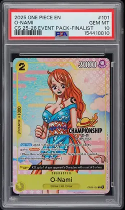 2025 ONE PIECE CHAMPIONSHIP 2025-26 EVENT PACK FINALIST #101 O-NAMI PSA 10 - Image 1