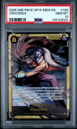2026 ONE PIECE OP14-EB04-THE AZURE SEA'S SEVEN #120 CROCODILE PSA 10 - Image 1