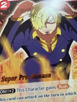 One Piece Sanji Super Pre-Release ST01-004 NM VERY NICE - Image 2