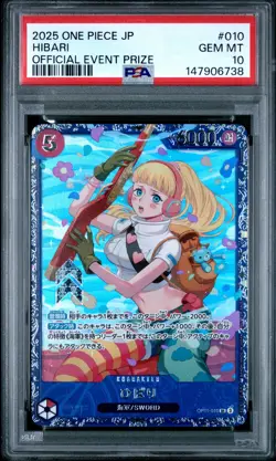 2025 ONE PIECE JAPANESE PROMOS OFFICIAL EVENT PRIZE #010 HIBARI PSA 10 - Image 1