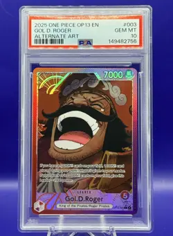 One Piece Gol.D.Roger Alt Art OP13-003 Carrying On His Will Foil PSA 10 - Image 1
