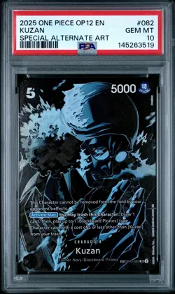 2025 ONE PIECE OP12-LEGACY OF THE MASTER SPECIAL ALTERNATE ART #082 KUZAN PSA 10 - Image 1
