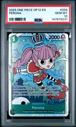 2025 ONE PIECE OP12-LEGACY OF THE MASTER #034 PERONA PSA 10 - Image 1