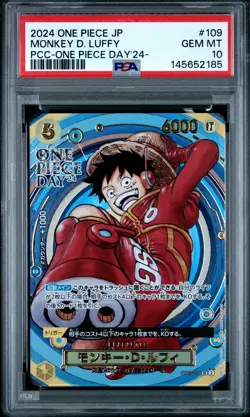 2024 ONE PIECE JAPANESE PCC ONE OIECE DAY '24 #109 MONKEY D. LUFFY PSA 10 - Image 1