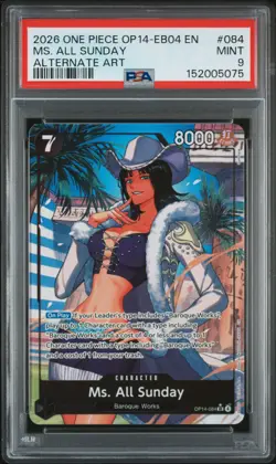 2026 ONE PIECE OP14-EB04-THE AZURE SEA'S SEVEN #084 MS. ALL SUNDAY PSA 9 - Image 1