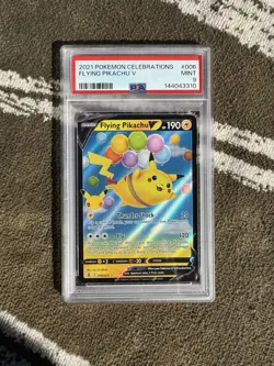 Pokemon TCG Flying Pikachu v Holo Ultra Rare Card 006/025 Celebrations PSA 9 - Image 1