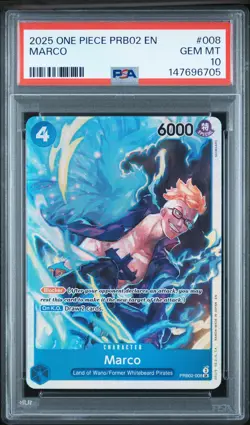 ONE PIECE PRB02-PREMIUM BOOSTER -ONE PIECE CARD THE BEST- VOL.2 MARCO PSA 10 - Image 1