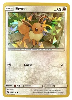 Eevee - 155/214 - SM (Let's Play, Eevee!) Cracked Ice Holo Pokemon Card - NM - Image 1