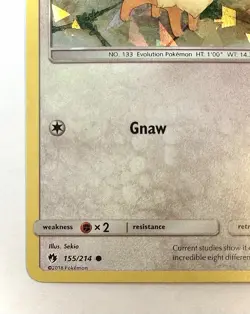 Eevee - 155/214 - SM (Let's Play, Eevee!) Cracked Ice Holo Pokemon Card - NM - Image 2