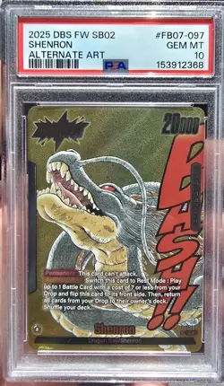 Shenron FB07-97 SR Dragon Ball Fusion World Manga 2 Gold Card PSA 10 - Image 1