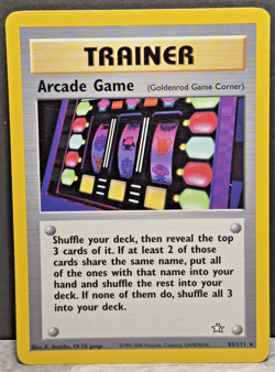 Pokemon Card Neo Genesis Arcade Game 83/111 Unlimited Rare Trainer Card TCG WoTC - Image 1
