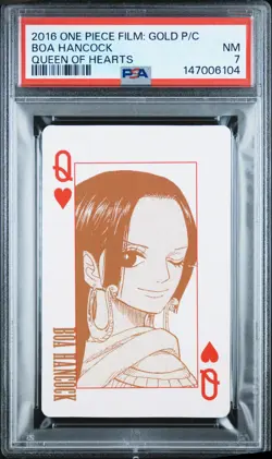 2016 ONE PIECE FILM: GOLD PLAYING CARDS QUEEN OF HEARTS BOA HANCOCK PSA 7 - Image 1