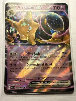 SV: Scarlet & Violet 151 #065/165 Alakazam ex Pokemon Double Rare Holo Card NM - Image 1