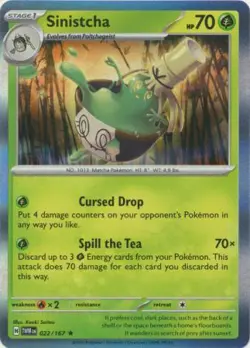 Sinistcha 22/167 Reverse Holo | Twilight Masquerade | Pokemon Card - Image 1