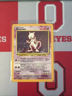 Pokemon Mewtwo TCG Base Set Holo Unlimited Rare Card 10/102 - Image 1