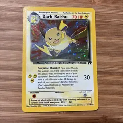Pokemon Dark Raichu Holo TCG Card 83/82 Secret Rare, Excellent LP (Excellent) - Image 1