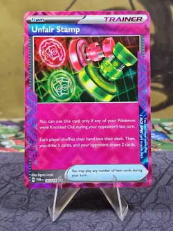 Pokemon TCG Unfair Stamp 165/167 Twilight Masquerade Ace Spec Holo Card NM - Image 1