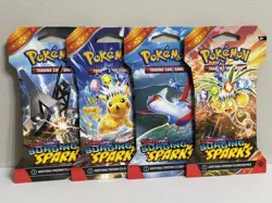 Pokemon SURGING SPARKS Sleeved Booster Pack Art Set (4 Packs 40 Cards) BRAND NEW - Image 1