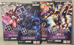 GUNDAM CARD GAME Steel Requiem GD03 Sleeved Boosters ART SET 4 PACKS = 52 CARDS - Image 1