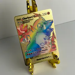 Rainbow Charizard VMAX Gold Metal Inspired Pokemon Card - Image 1