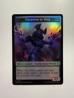 Champion of Wits // Zombie (0003) Double-Sided Token 5 // 3 MTG Aetherdrift Foil - Image 2