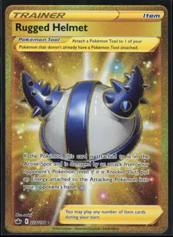 Rugged Helmet (Gold Secret Rare) 228/198 Chilling Reign Pokemon TCG NM - Image 1