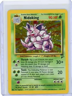 Pokemon Nidoking 11/130 Base Set 2 Holo Rare Stage 2 90 HP English LP - Image 1
