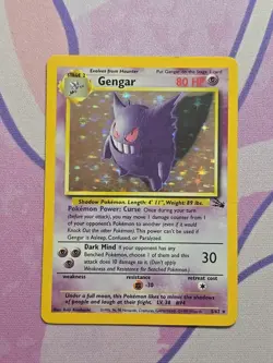 Gengar 5/62 Fossil Holo WOTC Unlimited Pokemon Tcg 1999 MP - Image 1