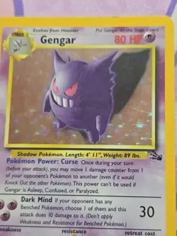 Gengar 5/62 Fossil Holo WOTC Unlimited Pokemon Tcg 1999 MP - Image 2