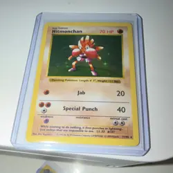 Pokemon TCG (SHADOWLESS)Set Hitmonchan Holo Rare Unlimited 7/102 1999 English - Image 1