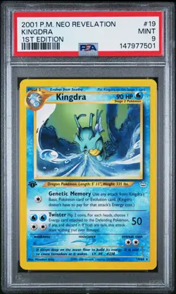2001 POKEMON NEO REVELATION 1ST EDITION #19 KINGDRA PSA 9 - Image 1