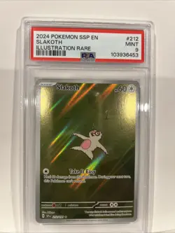 2024 POKEMON SSP EN-SURGING SPARKS ILLUSTRATION RARE #212 SLAKOTH PSA 9 - Image 1
