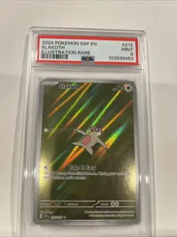 2024 POKEMON SSP EN-SURGING SPARKS ILLUSTRATION RARE #212 SLAKOTH PSA 9 - Image 3
