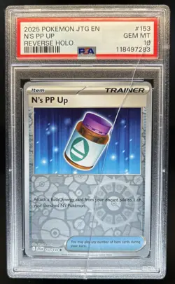 2025 Pokemon Journey N's PP Up Reverse Holo #153/159 PSA 10 GEM MINT Cracked - Image 1