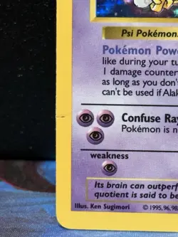 Pokemon - Alakazam - Base Set Shadowless 1/102 - Holo - Image 2