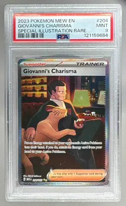 684 Giovanni's Charisma 2023 Pokemon SV 151 #204 Special Illustration Rare PSA 9 - Image 1