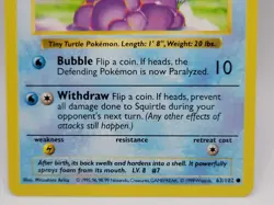 Shadowless Squirtle 63/102 Pokemon Base Set 1999 NM WOTC Vintage - Image 3